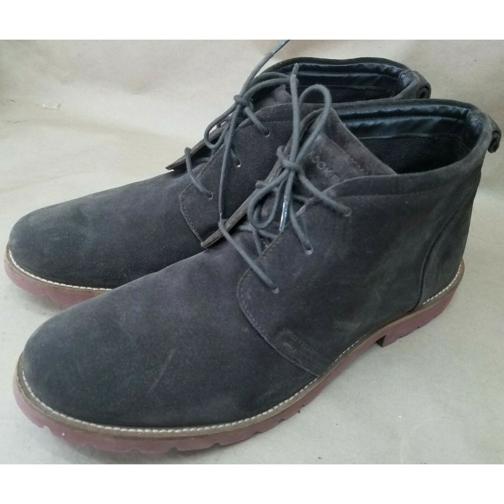 Rockport Charson Ankle Chukka Boots Mens 12 M Brown Suede Casual Lace Up V80567